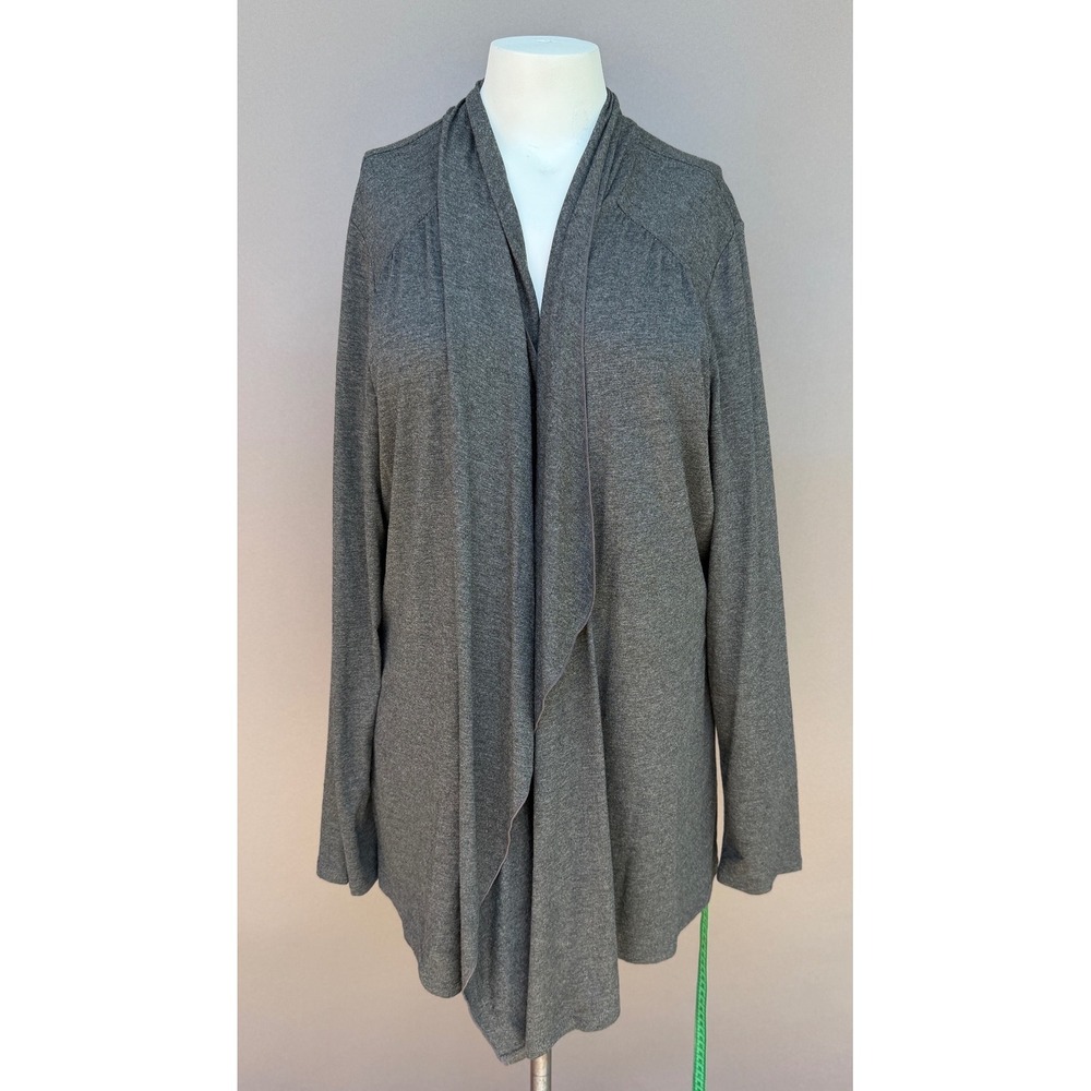 J Jill Stretch Drape Front Cardigan XL Dark Charcoal Gray Rayon Lycra NWT Luxury